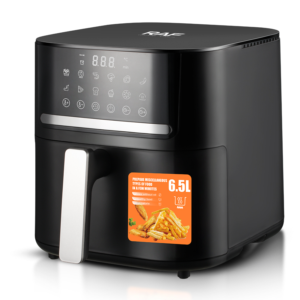 RAF European standard cross-border air fryer, large capacity, multi-functional, smart home digital display electric fryer, 6.5L, smokeless, R.5256 Item Picture