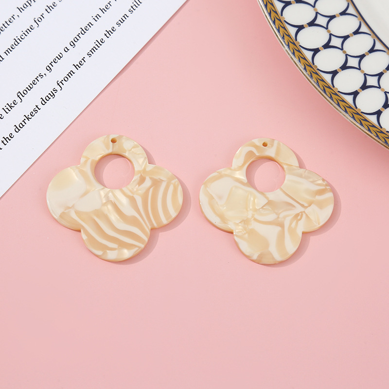 Trendy four-leaf clover earrings with large holes diy earring accessories Item Picture