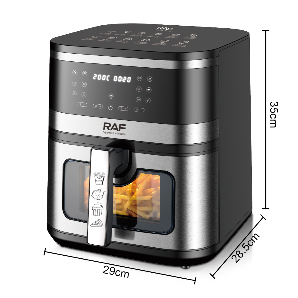 RAF European standard cross-border air fryer, large-capacity multi-functional smart home digital display electric fryer, 8L, no smoke pic 2