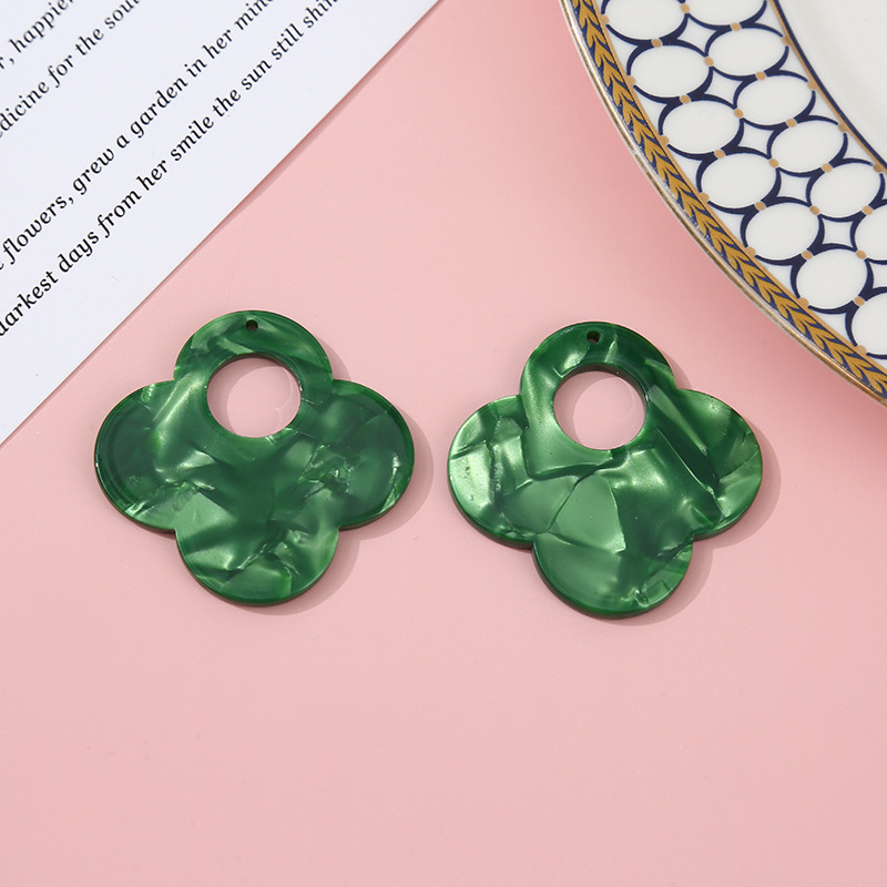 Trendy four-leaf clover earrings with large holes diy earring accessories detail image 4