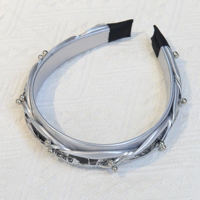 Original Self-Made Silver Bright Face Grab Clip Subculture Headband Y2k Hair Clip Millennial Style Headwear