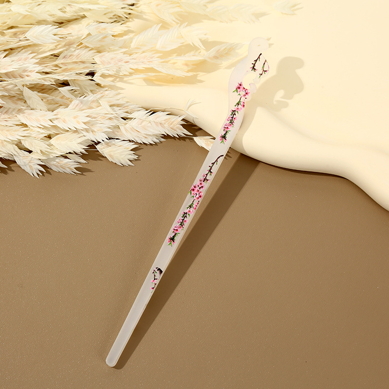 Ancient-style hairpins, simple and modern printed hair combs, plain hairpins and hairpins, women's Hanfu hair accessories, cheongsam and head accessories wholesale Application Scenario