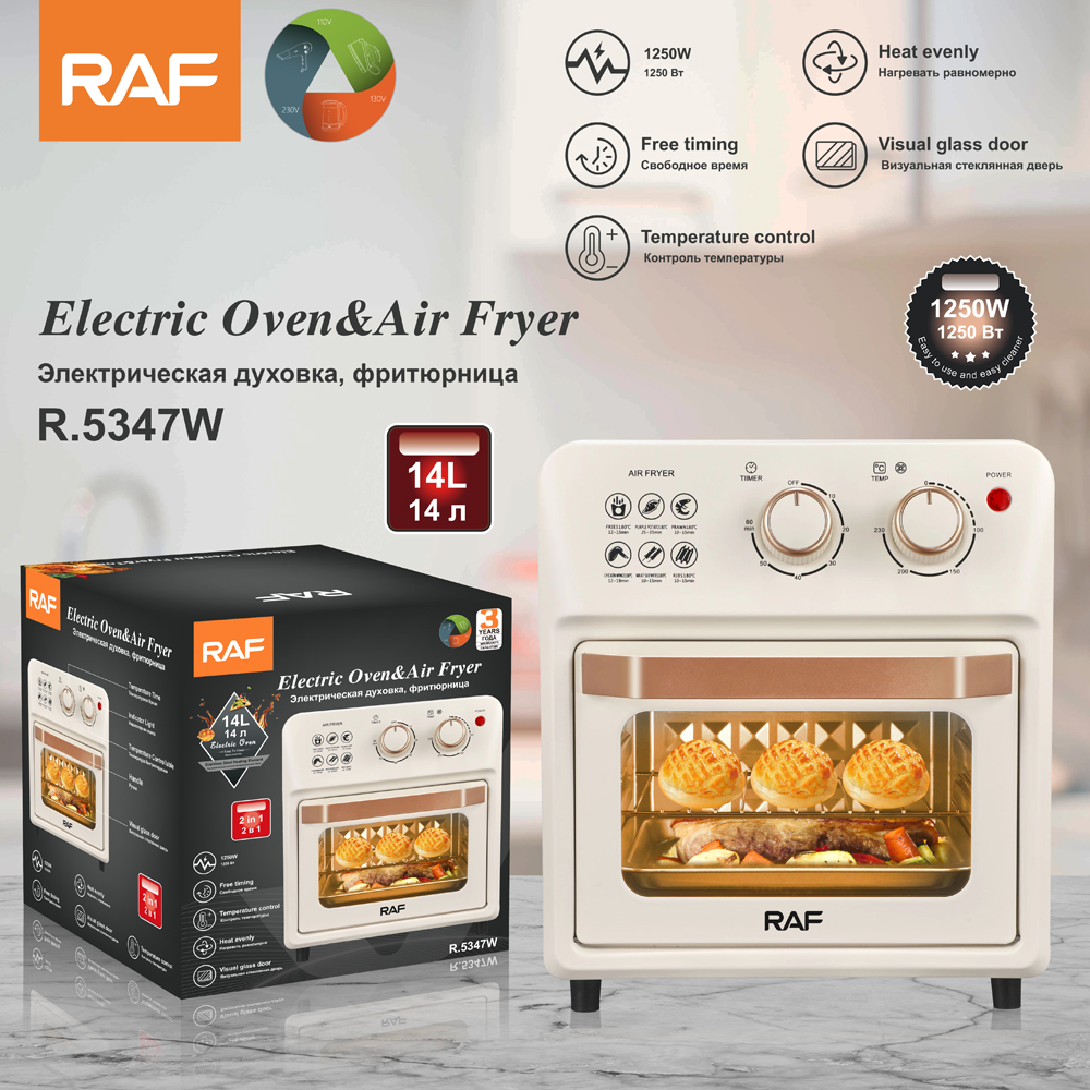 RAF electric oven, European standard 14L multi-functional household air fryer, fully automatic intelligent oven, fryer, visible baking pic 5