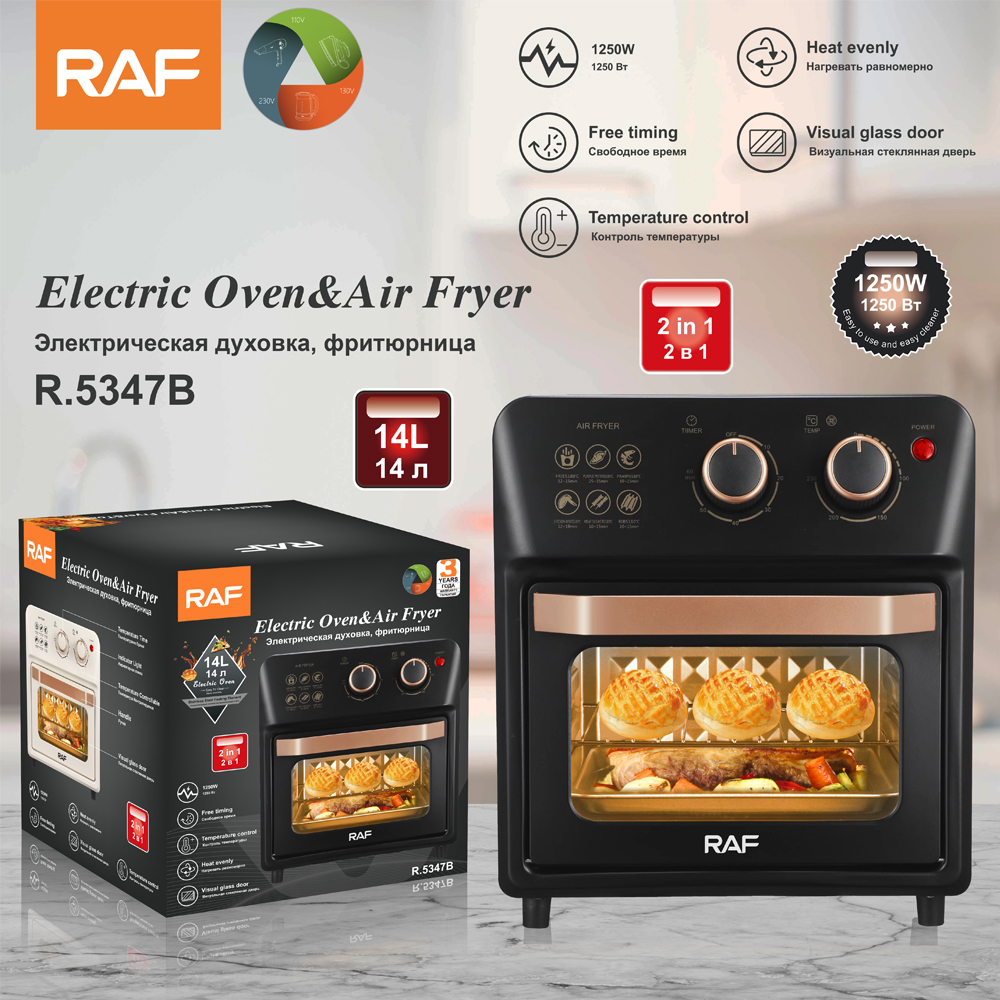 RAF electric oven, European standard 14L multi-functional household air fryer, fully automatic intelligent oven, fryer, visible baking pic 4