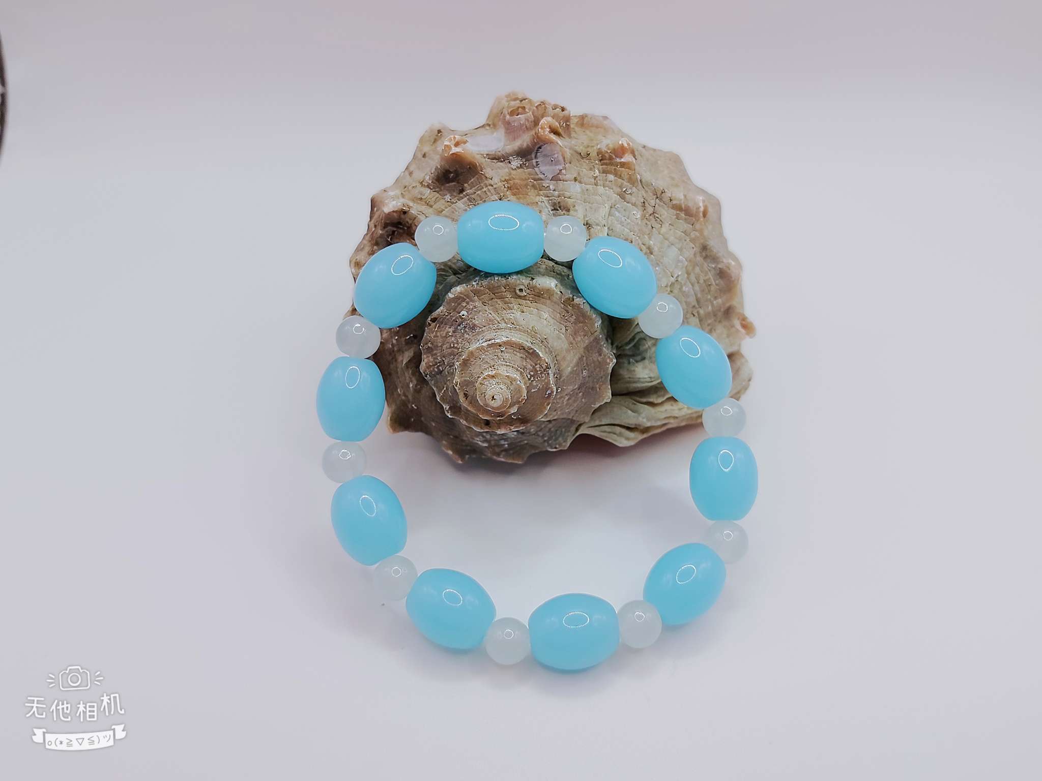 仿玉色原色椭圆玉珠手链 手串首饰 手饰独特设计 时尚潮流配饰细节图