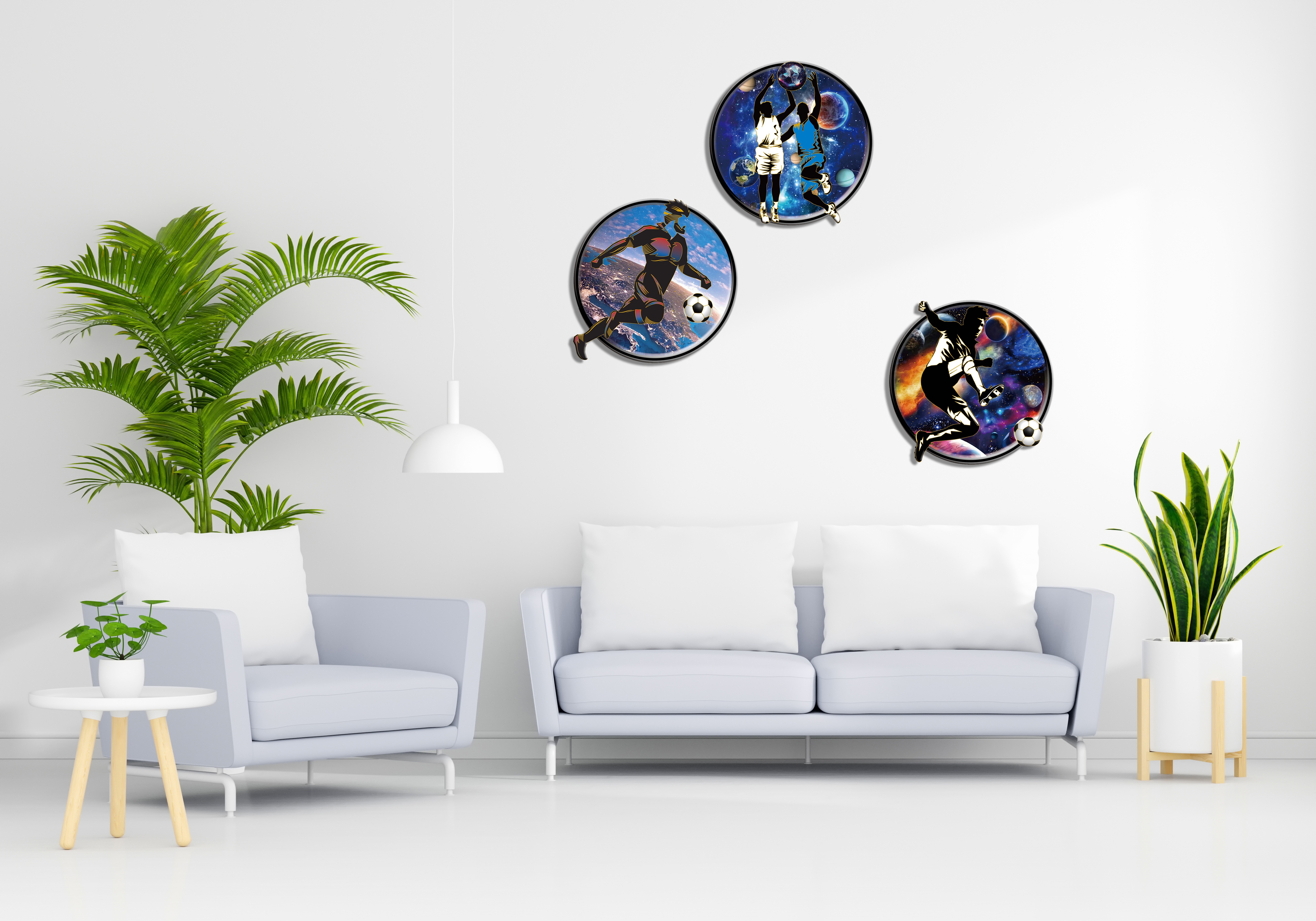 Football series, basketball series, decorative stickers, EVA wall stickers, gilded, passionate and passionate football cup, Slam Dunk, upside-down design, chasing dreams details Picture
