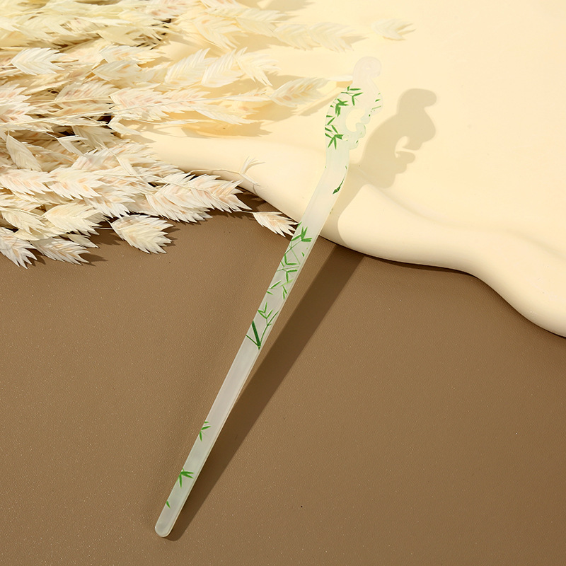 Ancient-style hairpins, simple and modern printed hair combs, plain hairpins and hairpins, women's Hanfu hair accessories, cheongsam and head accessories wholesale details Picture