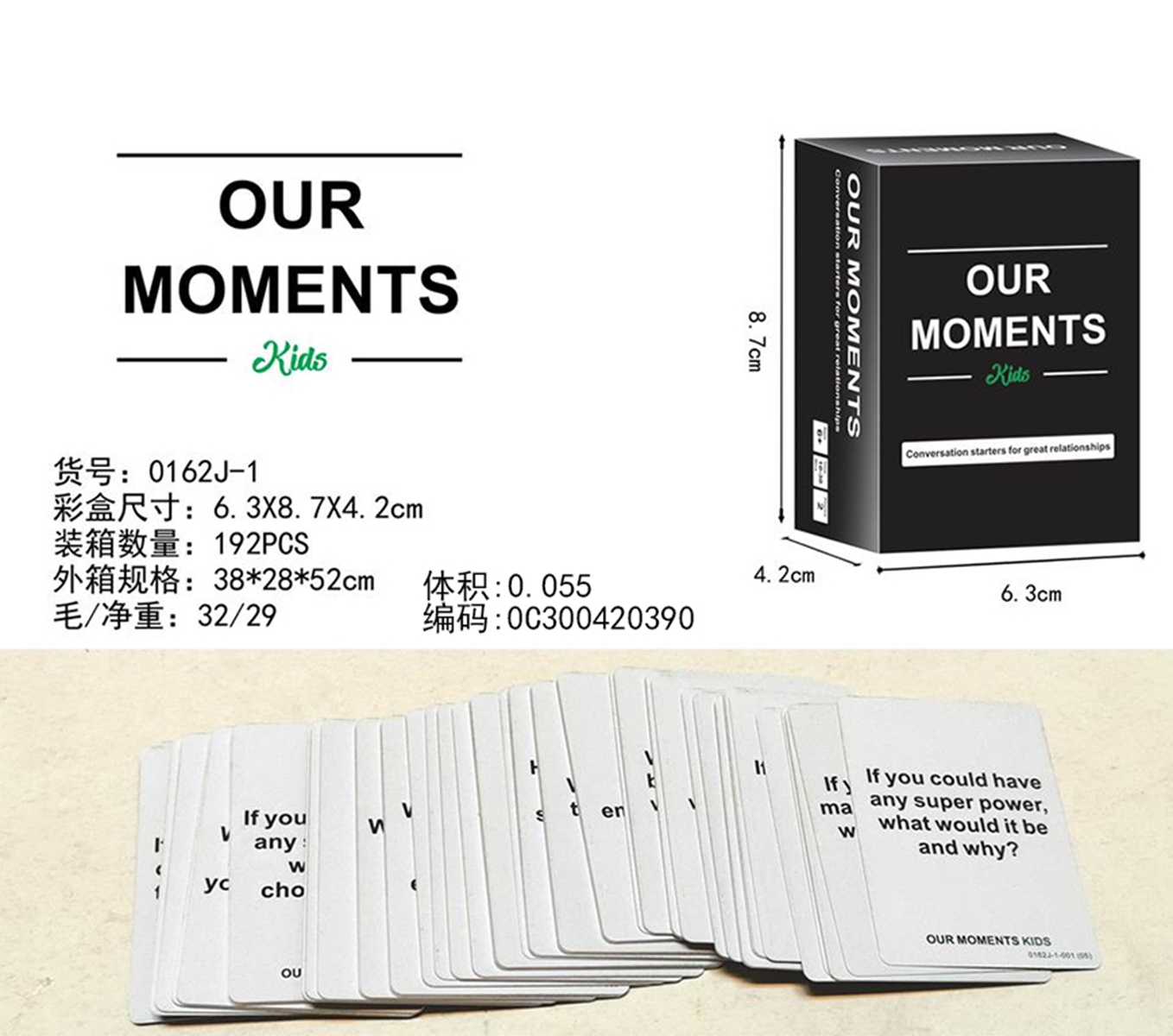 Cross-border sales of English OUR MOMENTS card game puzzle toy