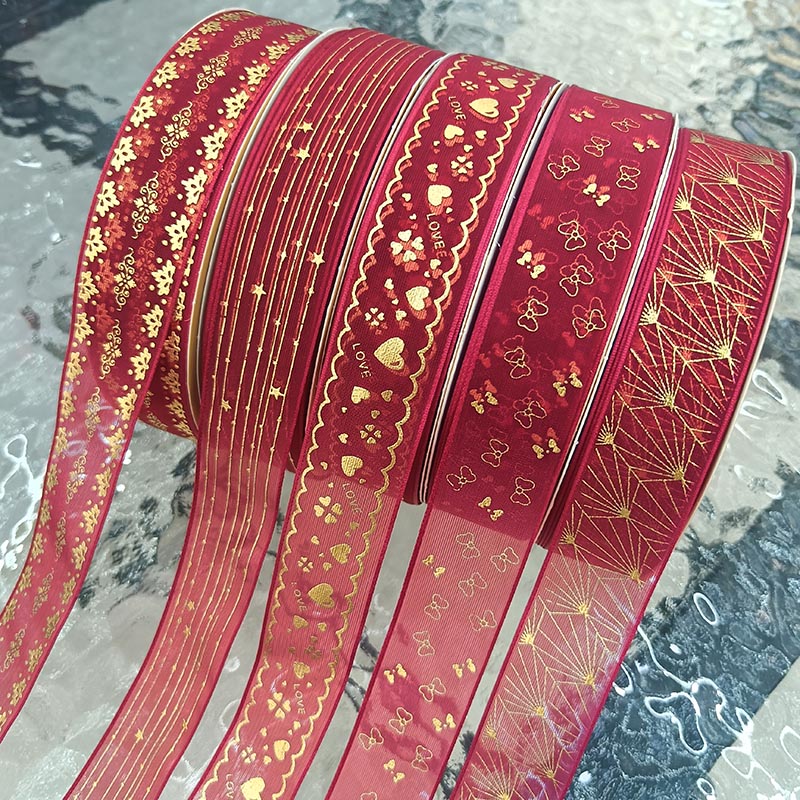 烫金纱带 礼物包装 圣诞 节日 织带 丝带详情4