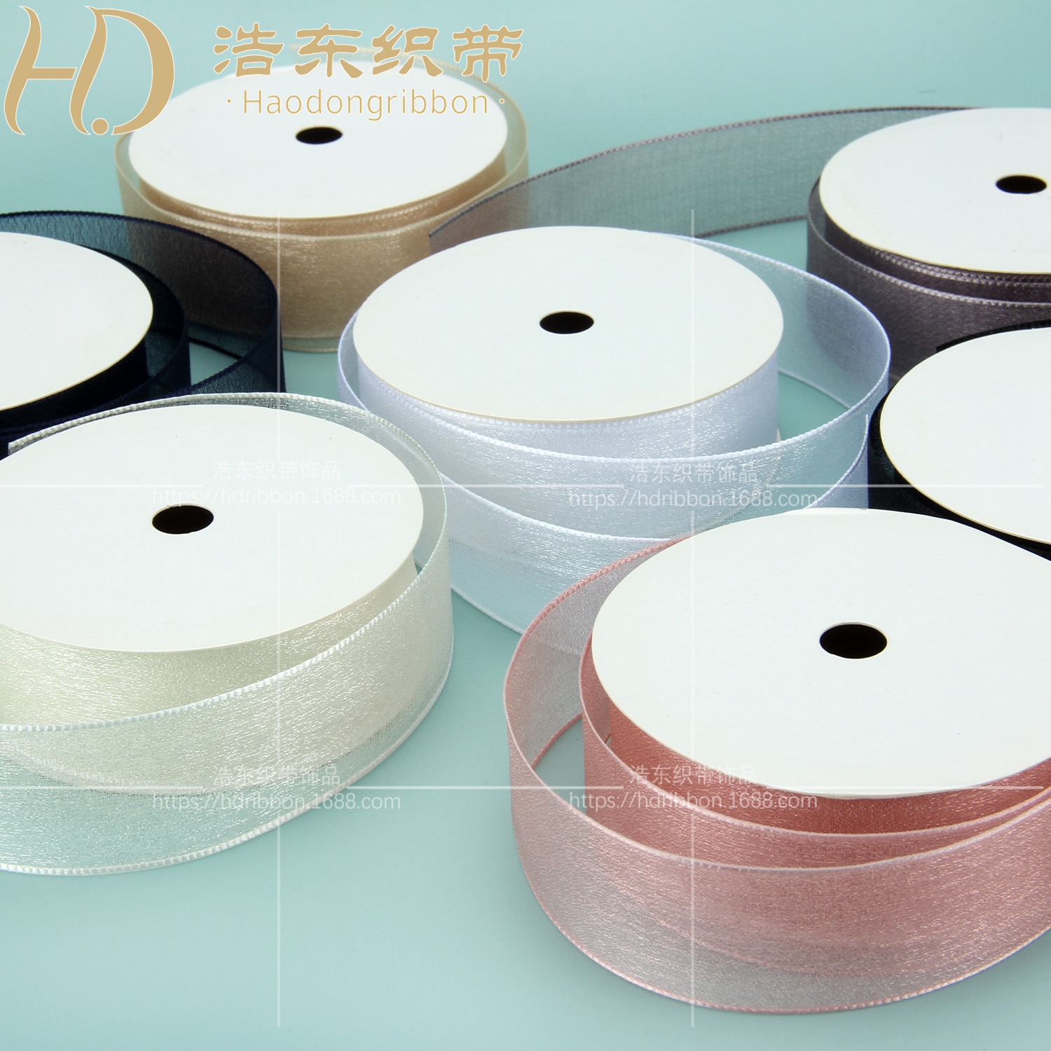 25mm wide-edge snow gauze ribbon flower gift packaging gauze ribbon DIY accessory decoration bow details Picture