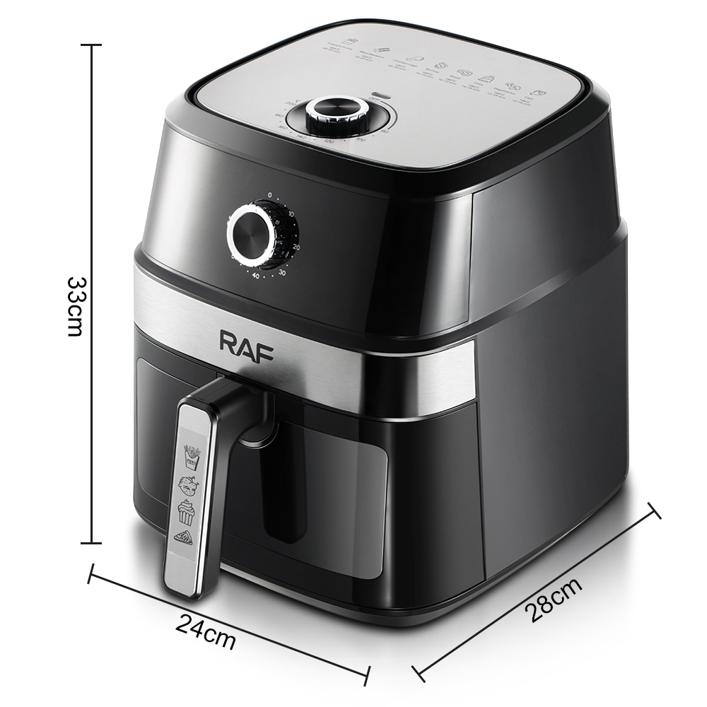 RAF European standard cross-border air fryer, large capacity, multi-functional, smart home digital display electric fryer, 8L, smokeless R.5346 pic 2