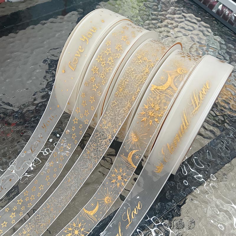 烫金纱带 礼物包装 圣诞 节日 织带 丝带详情6