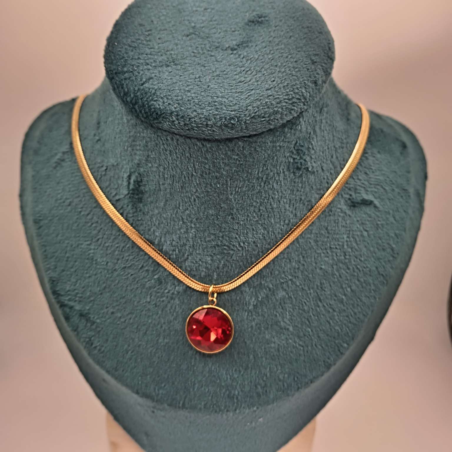 不锈钢时尚水晶项链刀片链项链时尚饰品金色项链外贸新品水晶多色项链详情图14