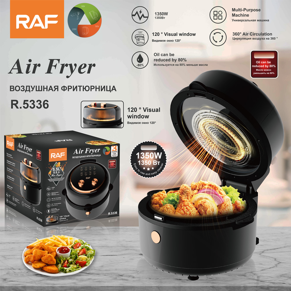 RAF European Standard cross-border household 5.5L smokeless air fryer, multi-functional smart oven, French fries fryer R.5336