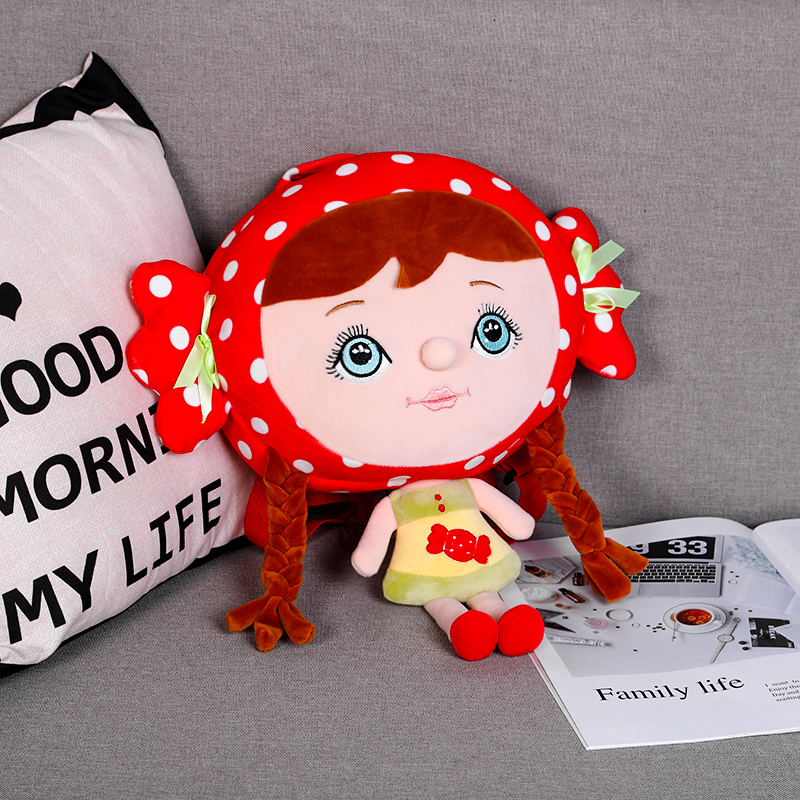 Super cute cartoon girl plush backpack Specification image