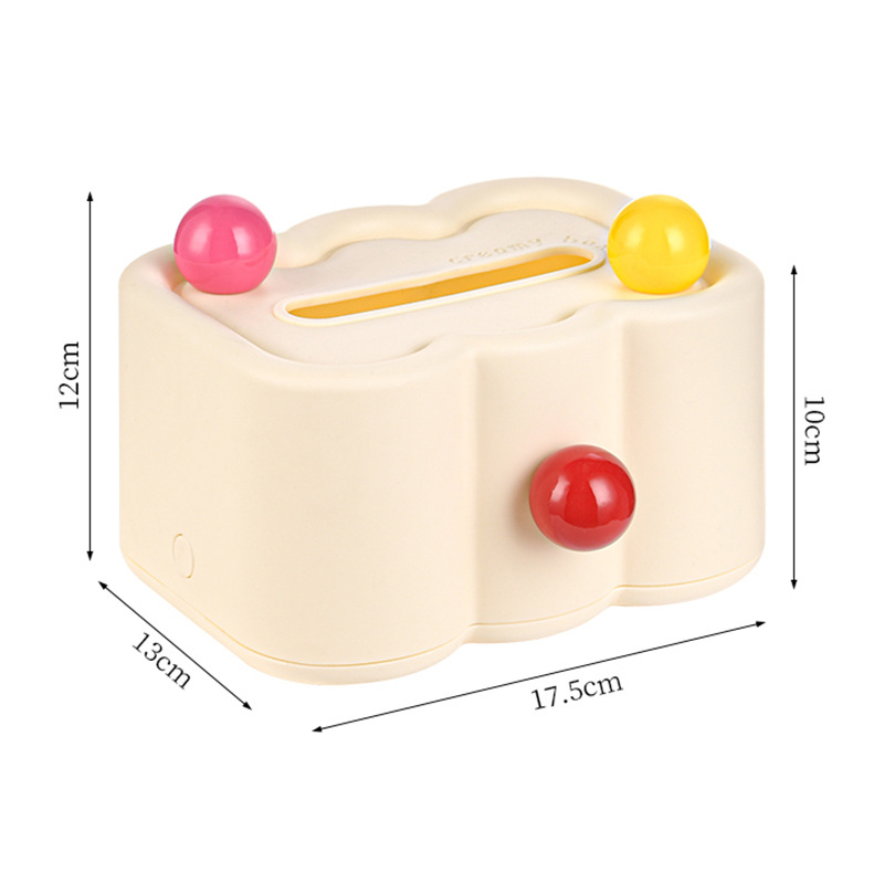 J06-6699-B Cream-style Tissue box, colorful balls, cute tissue storage box, desktop and wall tissue box Item Picture