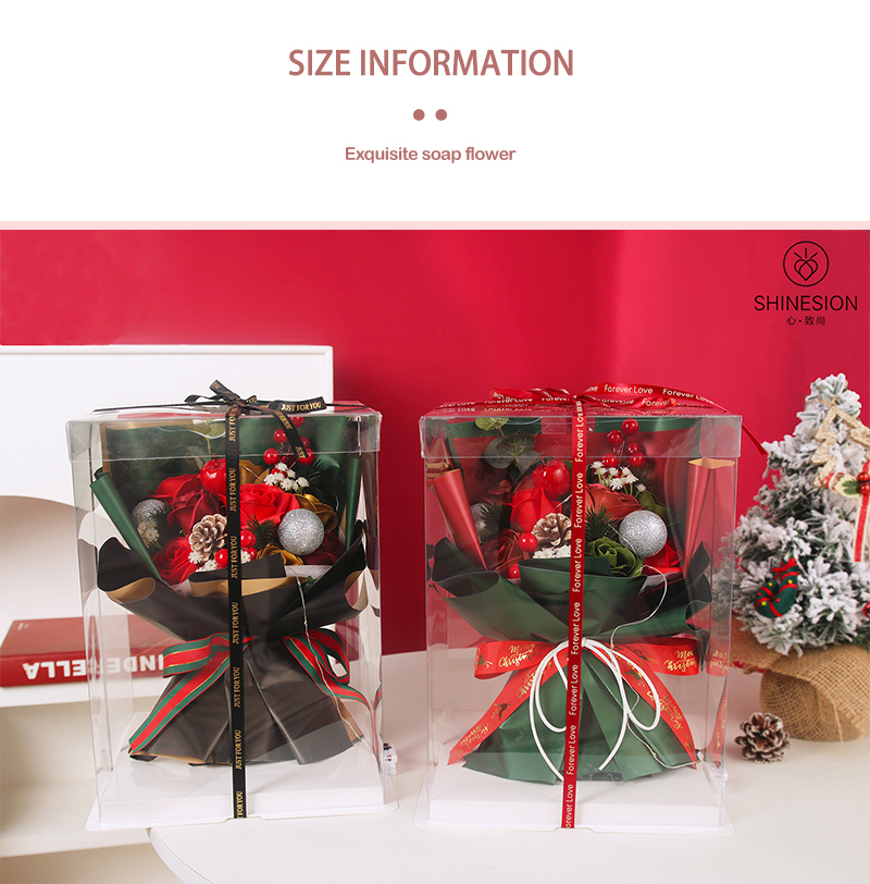 香皂花/花束/玻璃罩永生花/干花花束/情人节花白底实物图