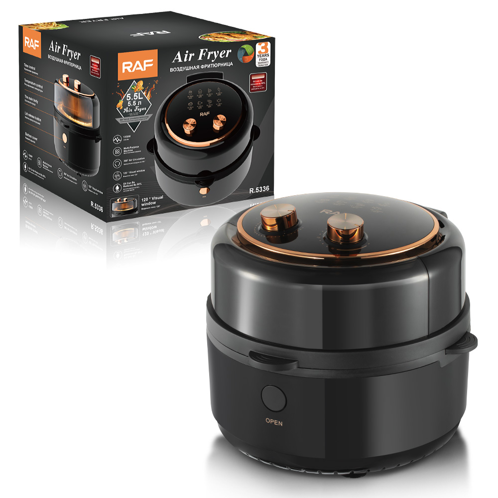 RAF European Standard cross-border household 5.5L smokeless air fryer, multi-functional smart oven, French fries fryer R.5336 details Picture