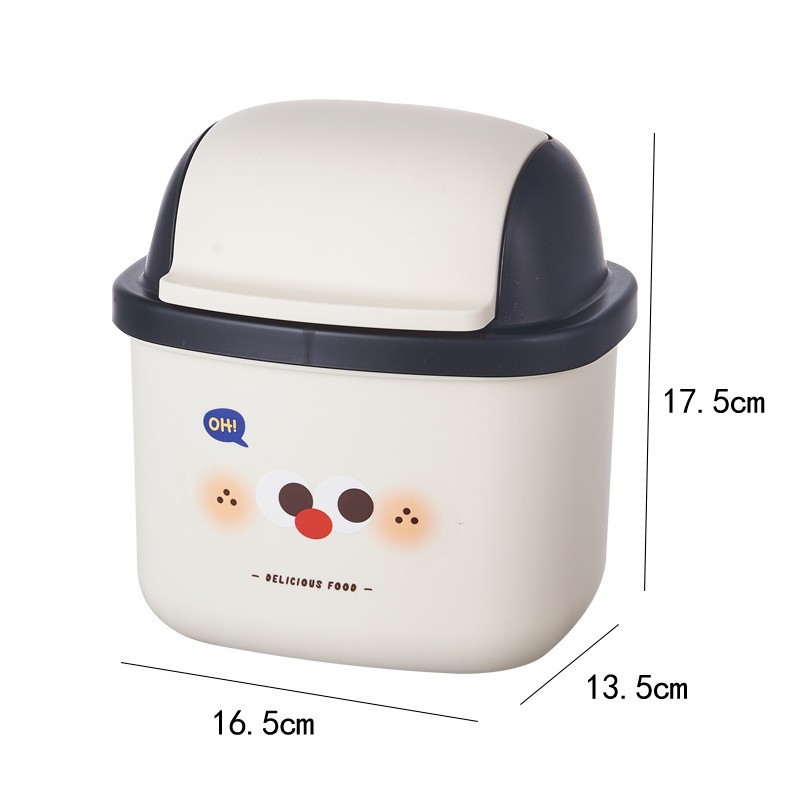 J06-6877小奶咖桌面垃圾桶学生卫生筒家用书桌客厅办公桌迷你收纳产品图