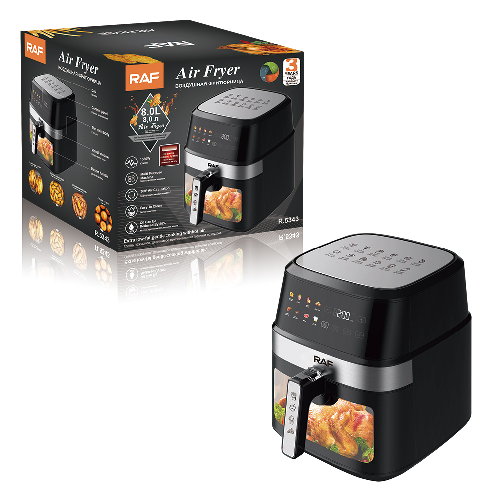 RAF European standard cross-border air fryer, large capacity 8L multi-functional household electric fryer, visual intelligent touch screen, oil-free R.5343 pic 5