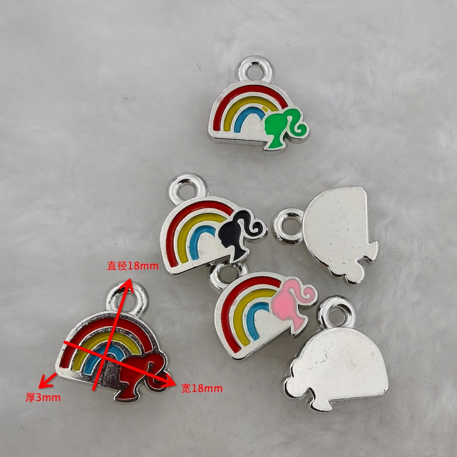 We supply DIY plastic rainbow pendants, necklaces, bracelets, materials and accessories. Popular in Europe and America, 500 pieces per package detail image 3