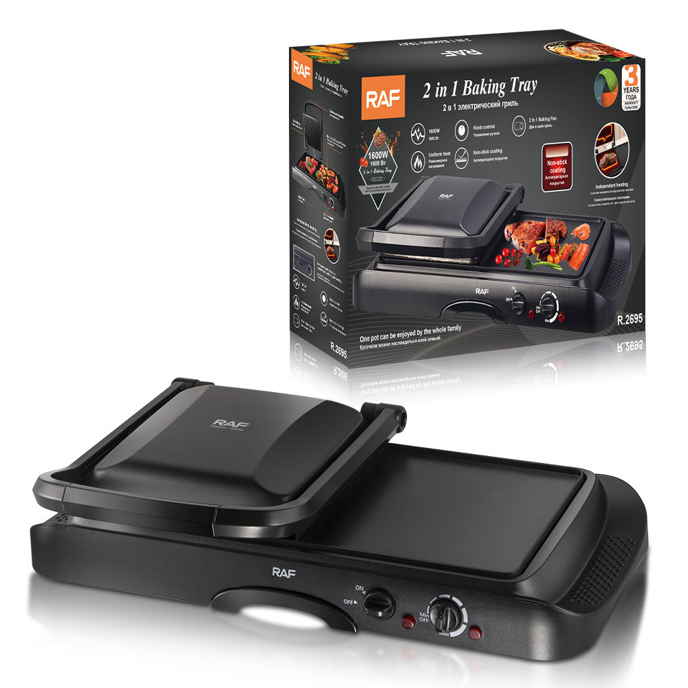 RAF European standard cross-border smokeless electric grill, household non-stick barbecue grill, teppanyaki steak grilling grill, multi-functional details Picture