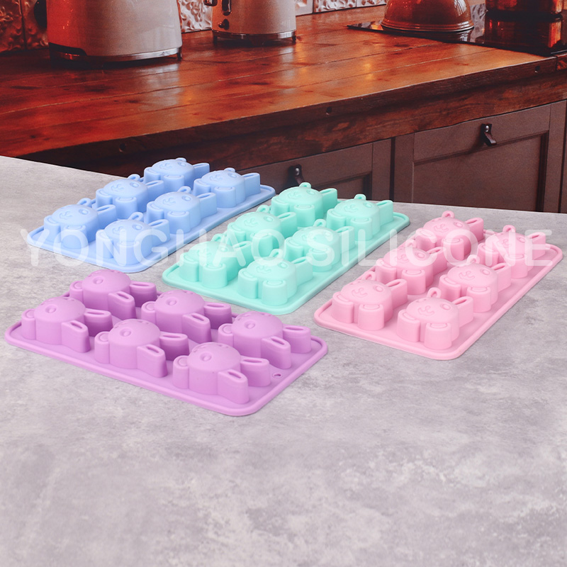 硅胶6连兔子蛋糕模 热卖乖乖兔蛋糕模 果冻布丁手工皂模 复活节DIY烘培工具