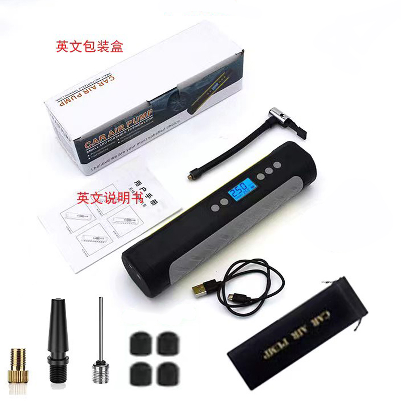 9534USB充电汽车电动充气泵电动打气筒便携式迷你电动自行车轮胎打气筒气泵手持无线充电数显汽车载充气泵