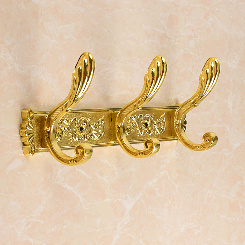 太空铝排钩挂衣钩墙上一排挂钩衣钩卫生间不锈钢3-10排钩打孔