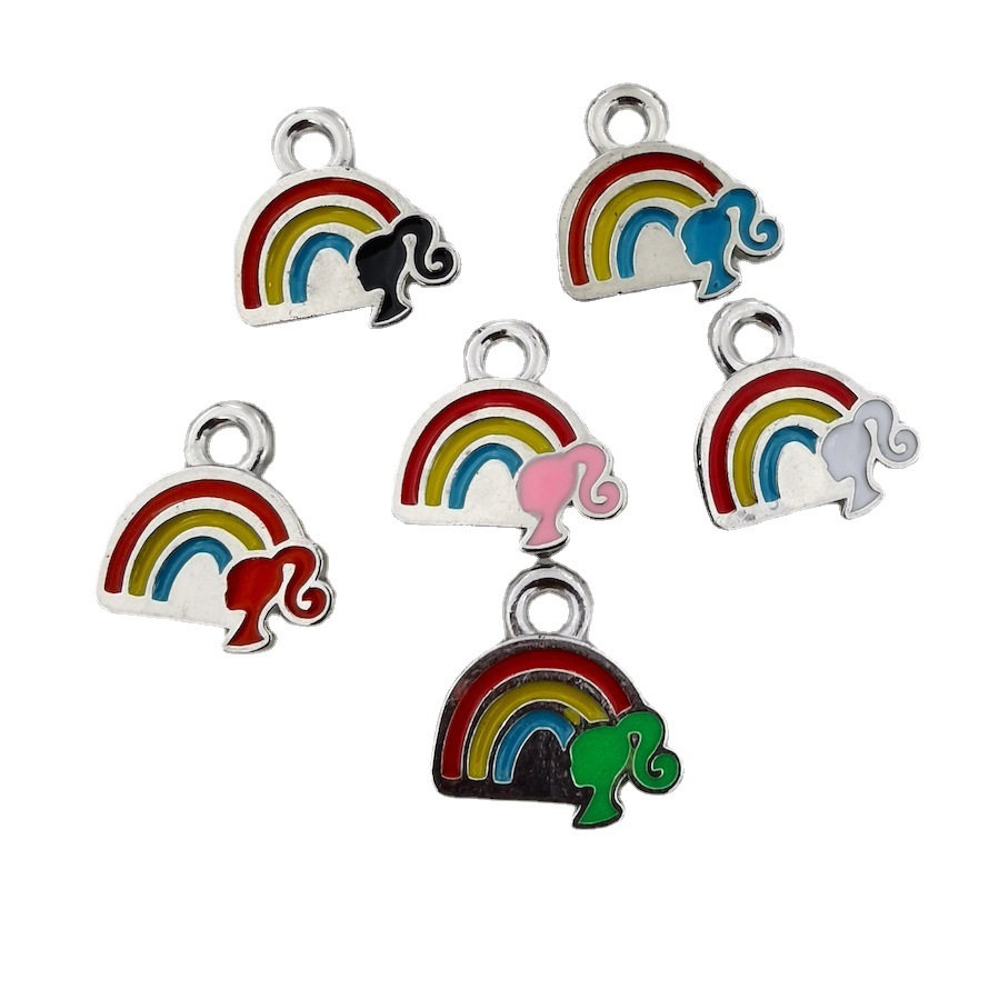 We supply DIY plastic rainbow pendants, necklaces, bracelets, materials and accessories. Popular in Europe and America, 500 pieces per package detail image 5