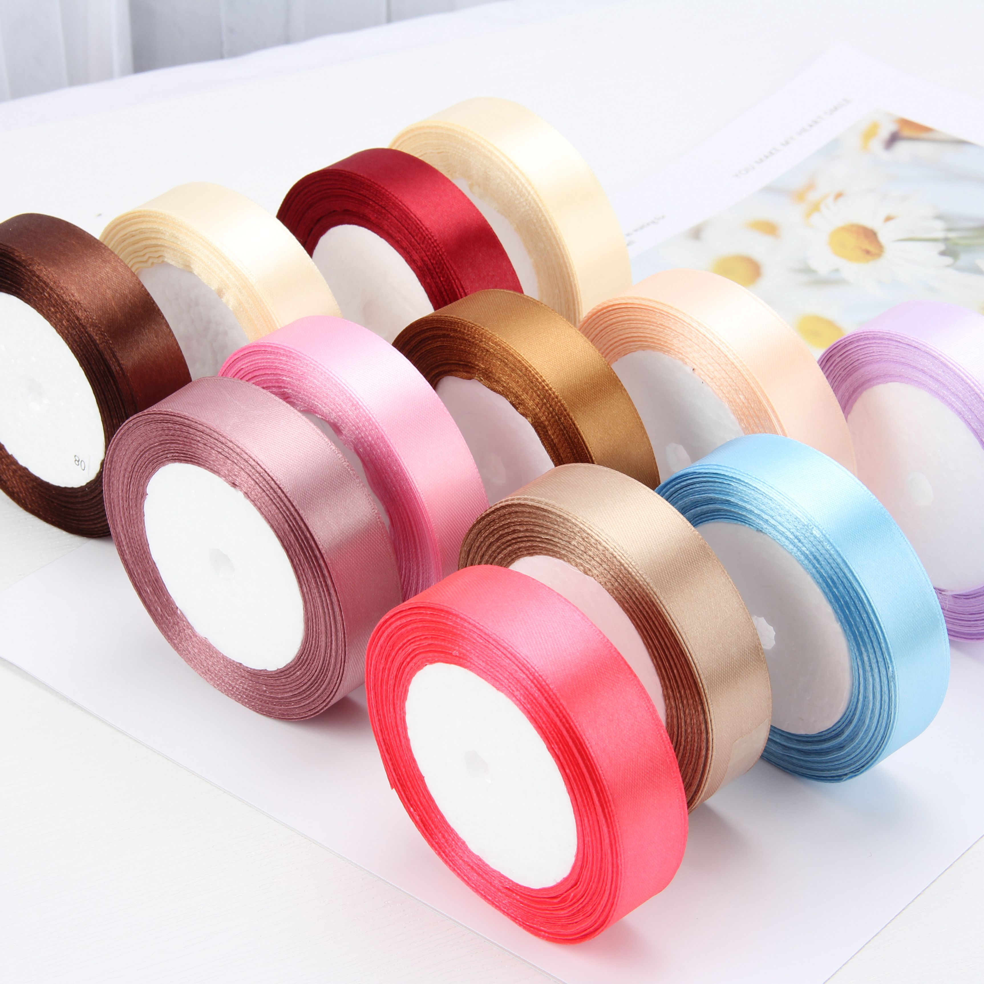 2 cm ordinary ribbon, flower wrapping ribbon, festival ribbon, handmade ornaments, bow ribbon Item Picture