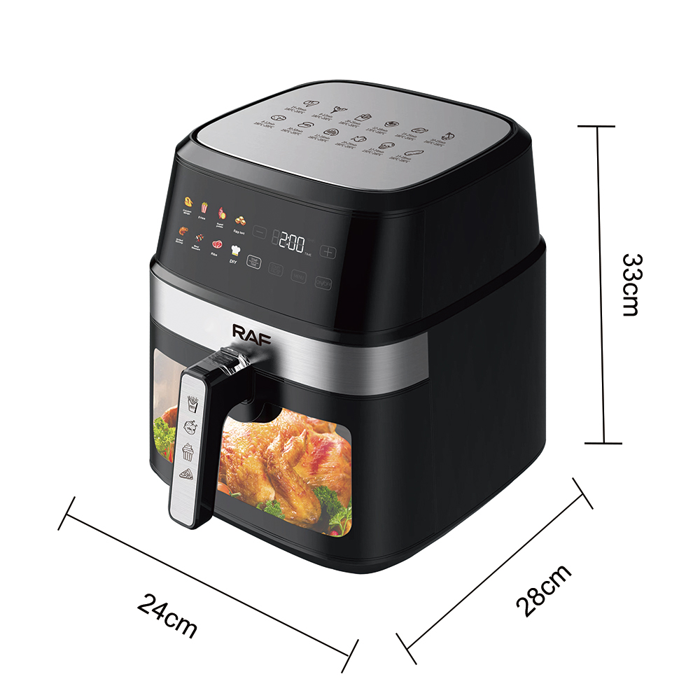 RAF European standard cross-border air fryer, large capacity 8L multi-functional household electric fryer, visual intelligent touch screen, oil-free R.5343 pic 2