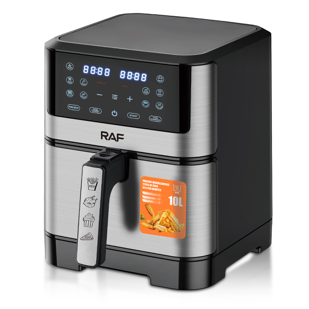 RAF European-standard cross-border air fryer, large-capacity, multi-functional, smart home digital display electric fryer, 10L, smokeless Item Picture