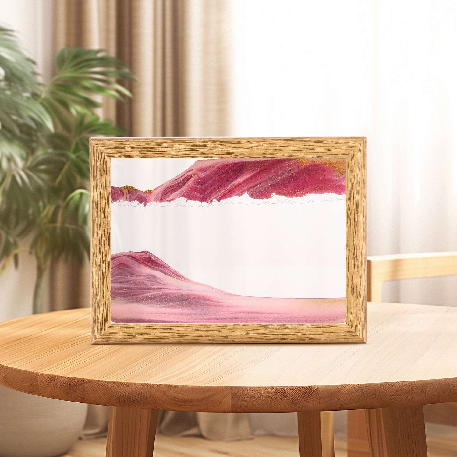 Creative solid wood photo frame sand painting ornament, 3D stereoscopic stress-relieving hourglass, high-end business home decoration detail image 8