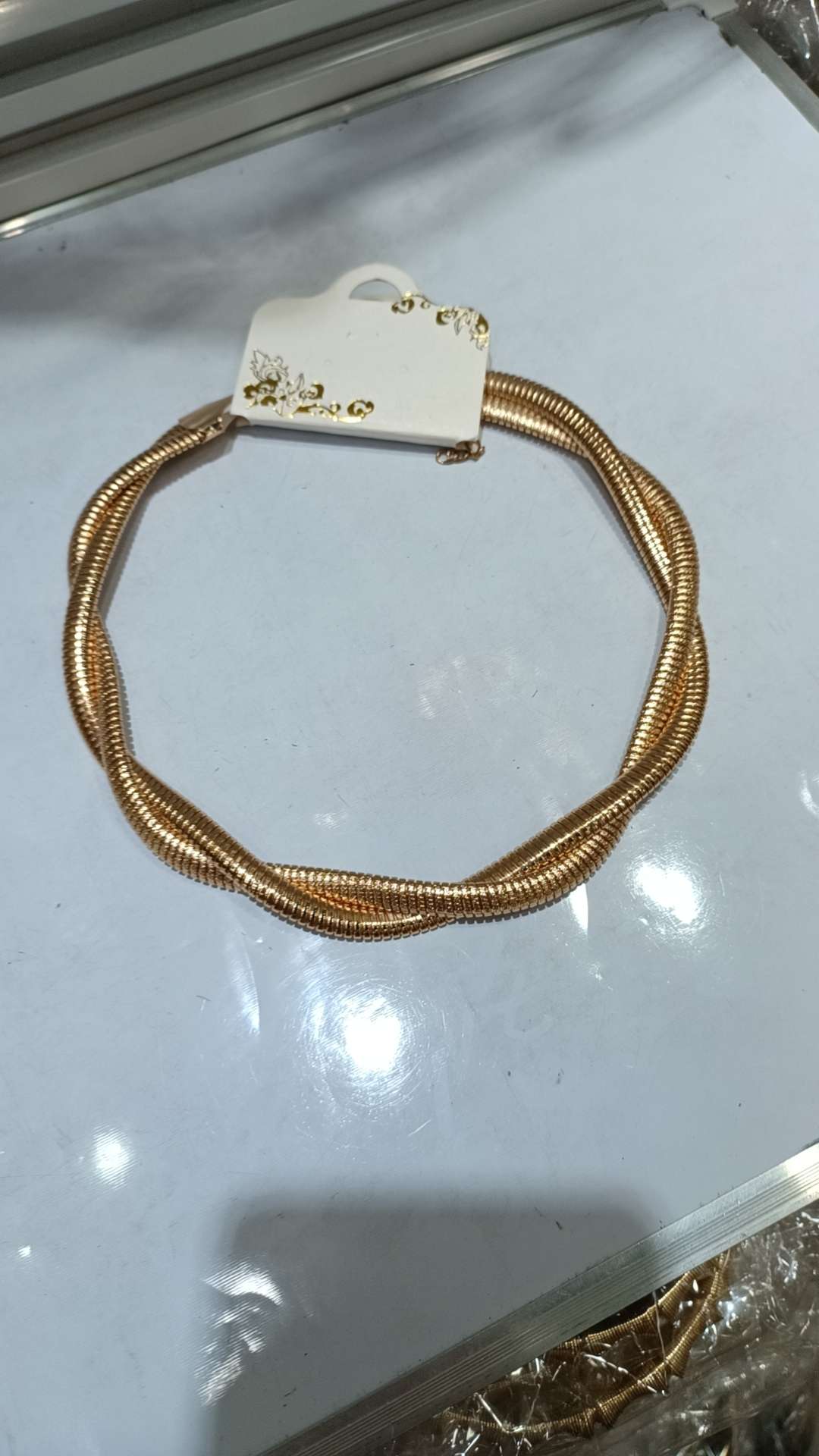 8-character woven goose throat gold exaggerated European and American style collar