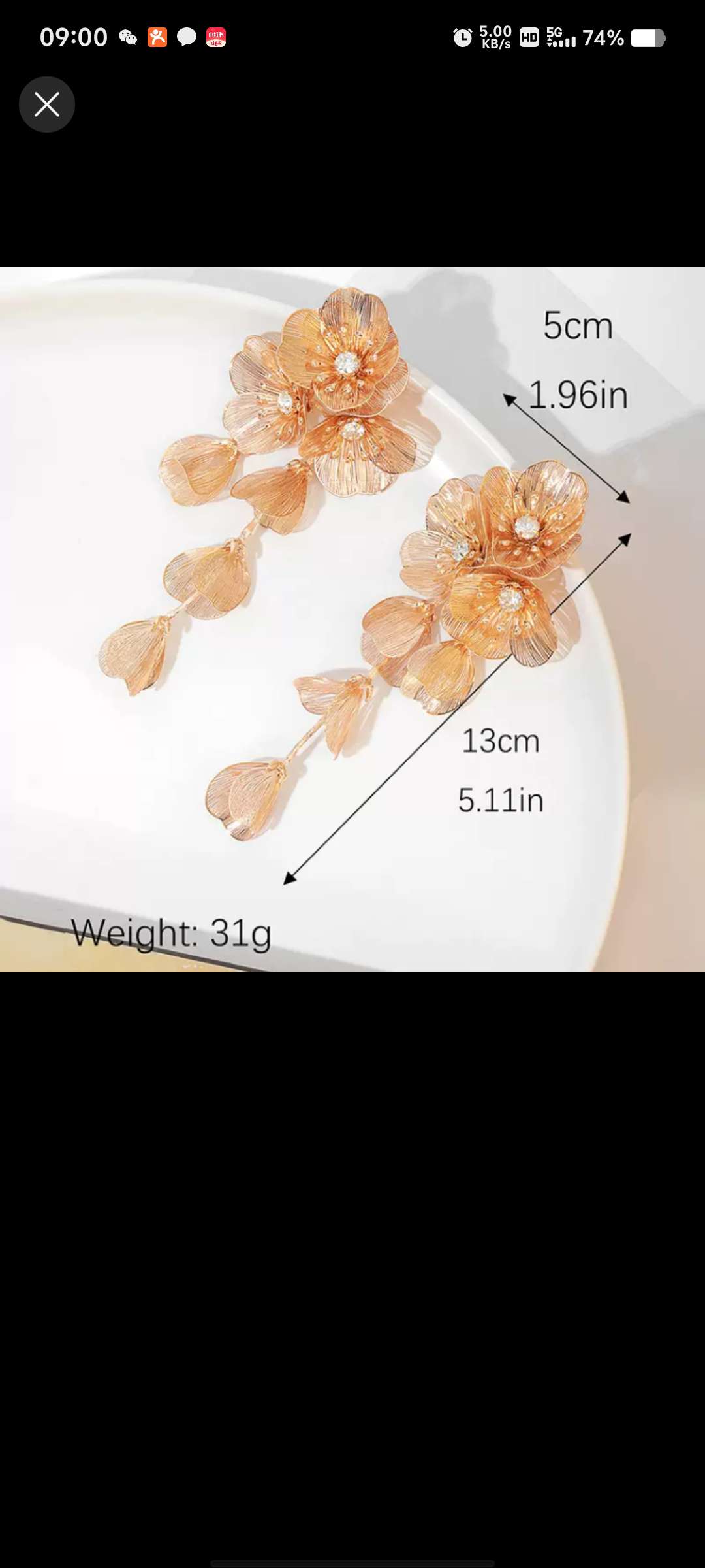 花朵耳环三朵花