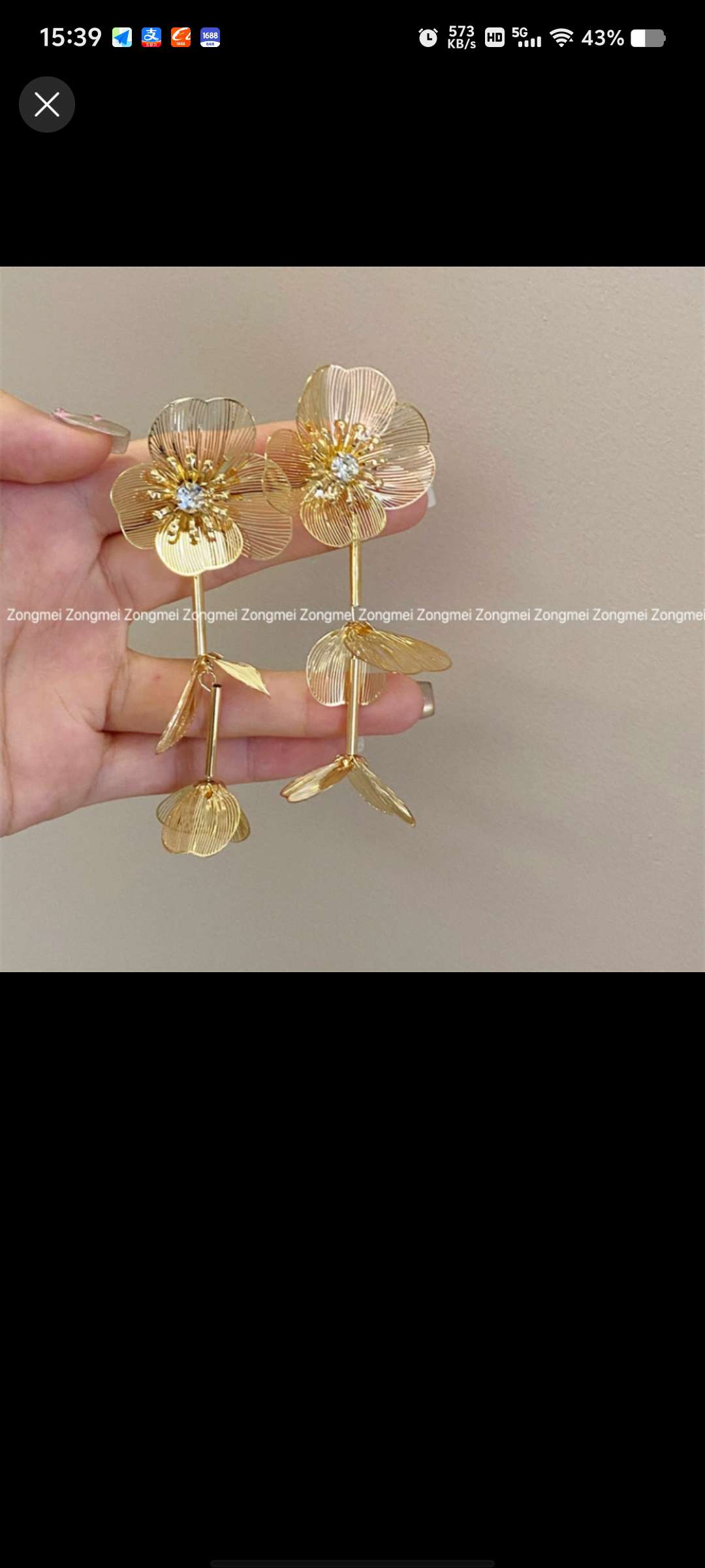花朵耳环单支