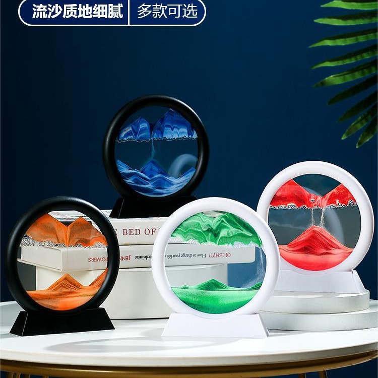 Source Factory cross-border best-selling creative 3D sand painting ornaments, small hill handicrafts, home stress-relieving gifts, round shape Specification image