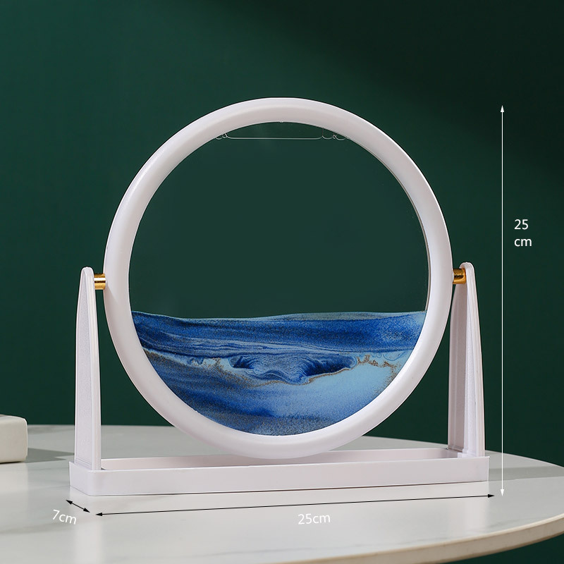 Factory direct sales of cross-border rotating 3D flowing sand painting ornaments, round glass handicrafts, stress-relieving home decoration gifts detail image 11