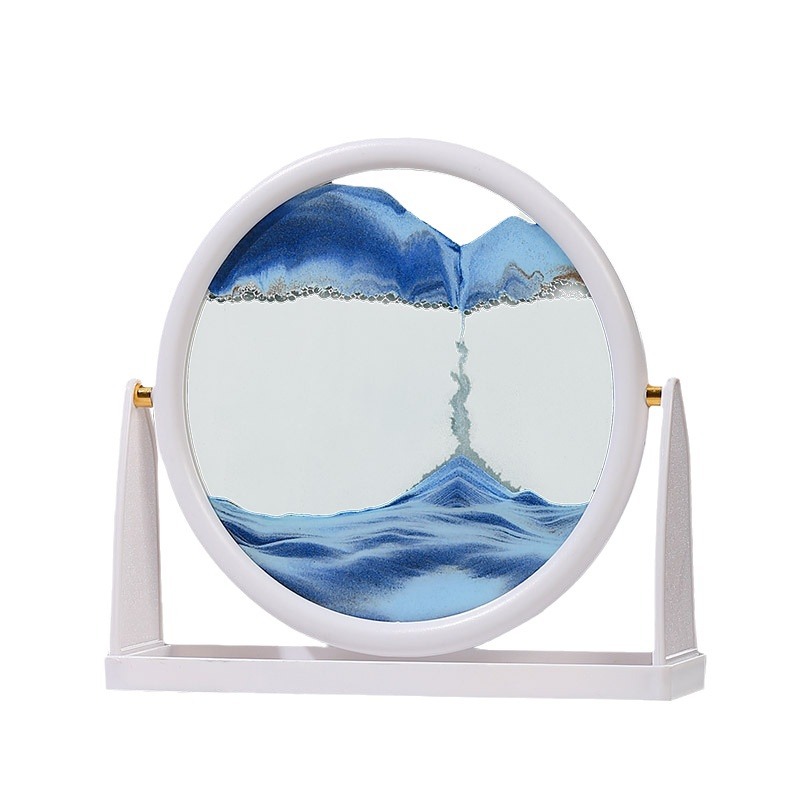 Factory direct sales of cross-border rotating 3D flowing sand painting ornaments, round glass handicrafts, stress-relieving home decoration gifts detail image 13