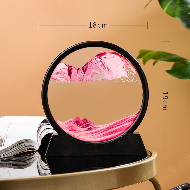 Source Factory cross-border best-selling creative 3D sand painting ornaments, small hill handicrafts, home stress-relieving gifts, round shape detail image 7