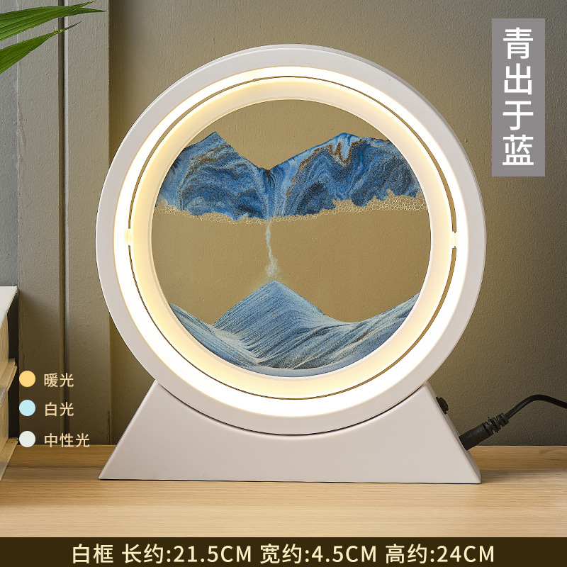 创意跨境3D流沙画小夜灯摆件家居装饰品乔迁礼品蓝牙音响工艺品 白底实物图