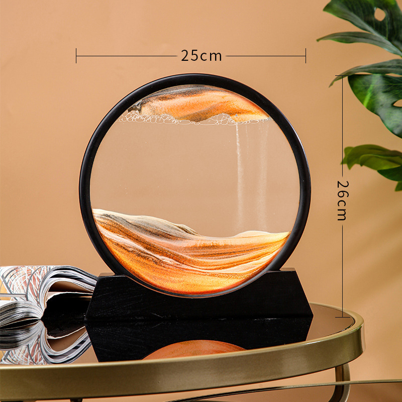 Source Factory cross-border best-selling creative 3D sand painting ornaments, small hill handicrafts, home stress-relieving gifts, round shape detail image 6