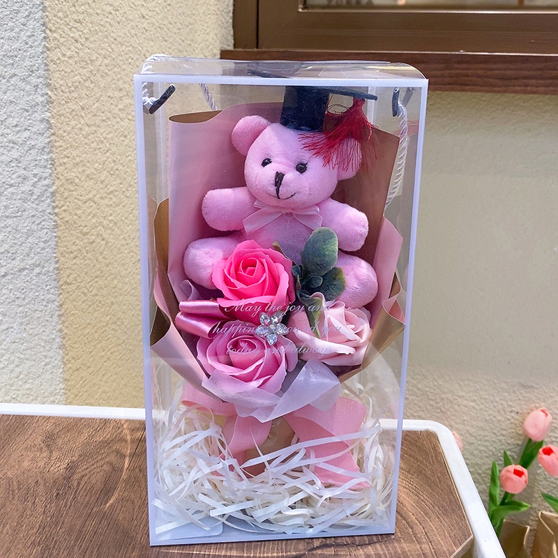 香皂花/花束/玻璃罩永生花/派对礼品肥皂包/向日葵花束细节图