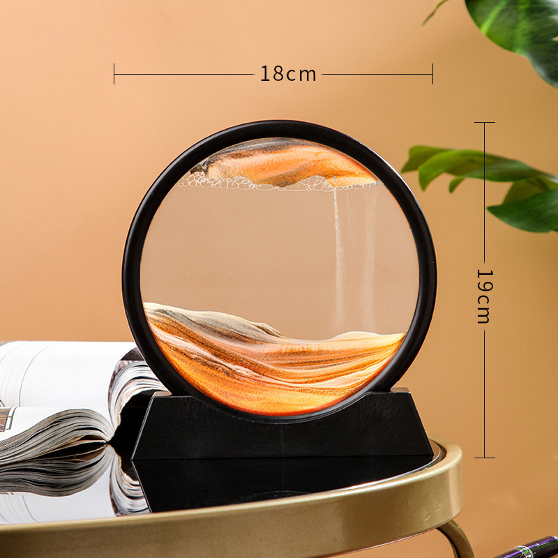 Source Factory cross-border best-selling creative 3D sand painting ornaments, small hill handicrafts, home stress-relieving gifts, round shape detail image 5