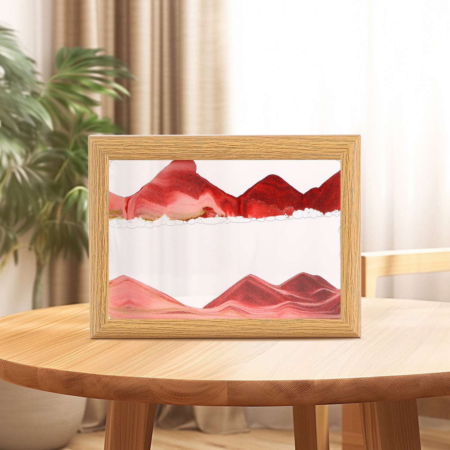 Creative solid wood photo frame sand painting ornament, 3D stereoscopic stress-relieving hourglass, high-end business home decoration detail image 10