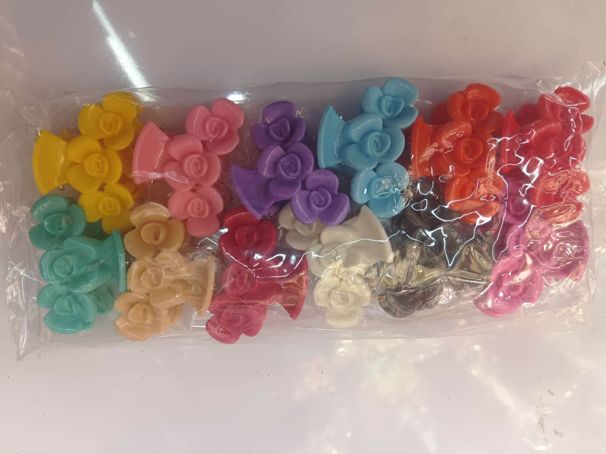 4公分三朵花网红流行饰品彩色爪A2一11细节图