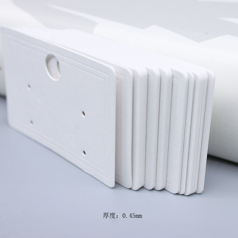 Factory direct sales of packaging accessories: Two pairs of earrings, stud earrings, cards, white card, cardboard, Korean version, universal blank, 6*4cm, in stock, 100 pieces per auction Item Picture