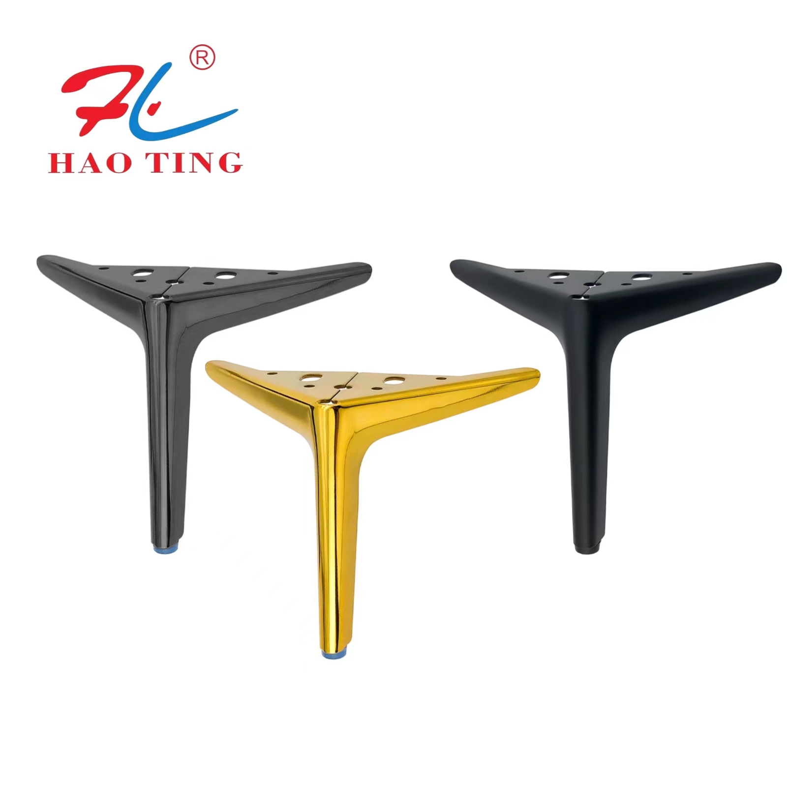 Wholesale of semi-circular three-pronged cabinet legs, sofa legs, table legs, metal sofa legs, bed legs, TV cabinet legs, coffee table, bedside table, wardrobe, shoe cabinet legs, and cabinet support legs thumbnail