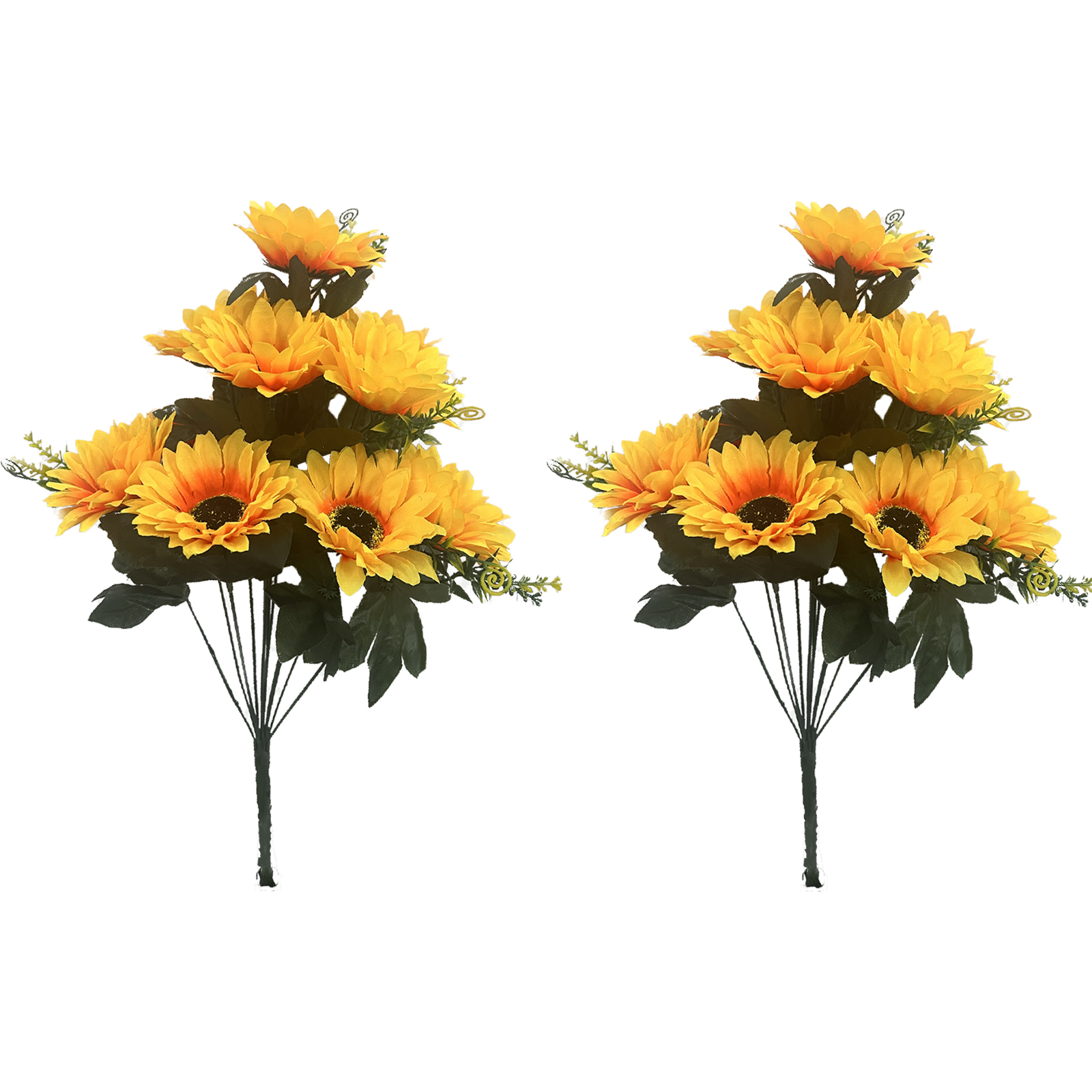 太阳花仿真花塑料花搭配簪花玫瑰花 植绒毛质感逼真 仿真柏树配件 室内装饰绿植详情1